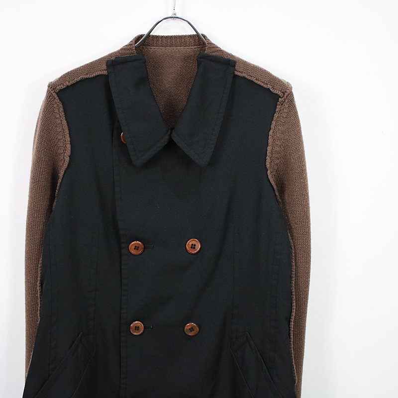 COMME des GARCONS COMME des GARCONS / コムコム | 2013AW | ポリエステル ニット切替フロント製品染めエステル縮絨ジャケット | S | レディース