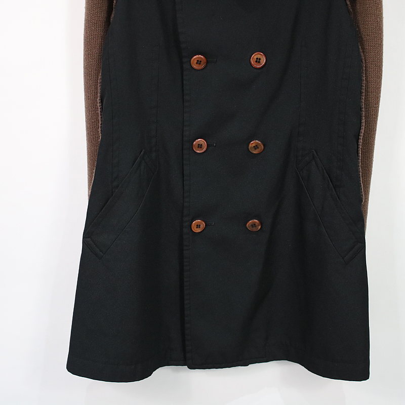 COMME des GARCONS COMME des GARCONS / コムコム | 2013AW | ポリエステル ニット切替フロント製品染めエステル縮絨ジャケット | S | レディース