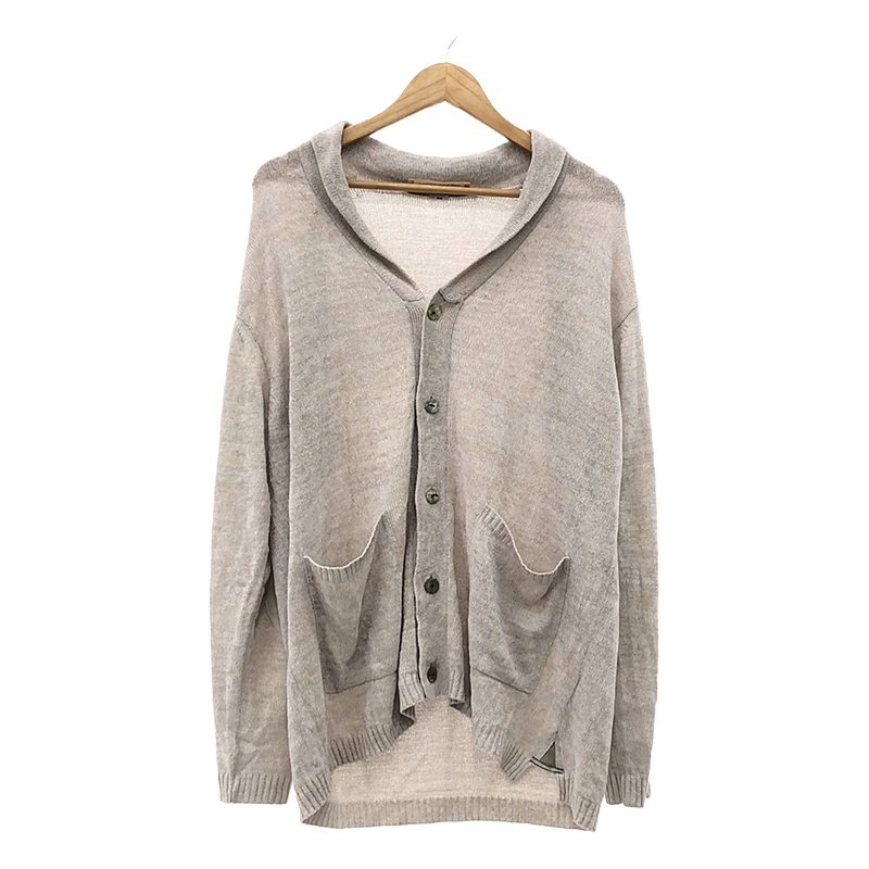 ANSNAM / アンスナム | 2023SS | Riverrun リヴァーラン MOLE YARN CARDIGAN モールヤーン ショールカラー エルボーパッチ カーディガン | 02 | メンズ