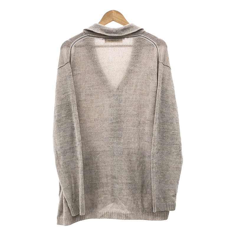 ANSNAM / アンスナム | 2023SS | Riverrun リヴァーラン MOLE YARN CARDIGAN モールヤーン ショールカラー エルボーパッチ カーディガン | 02 | メンズ