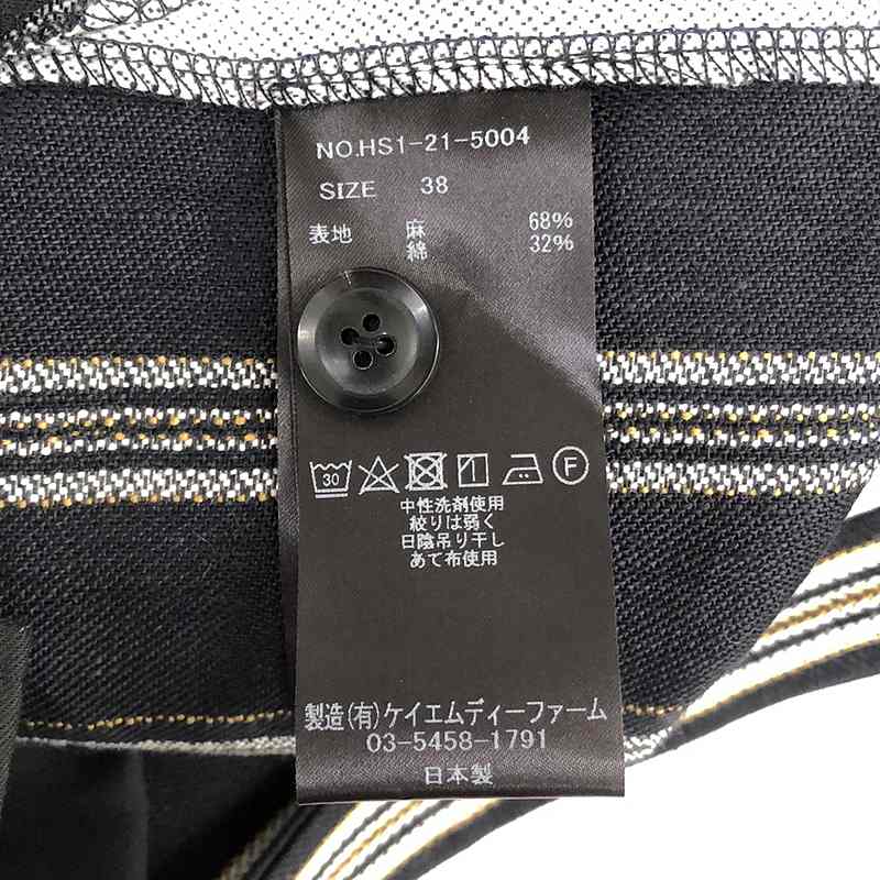 Heriter / エリテ | リネン コットン ストライプ タックパンツ | 38 | レディース