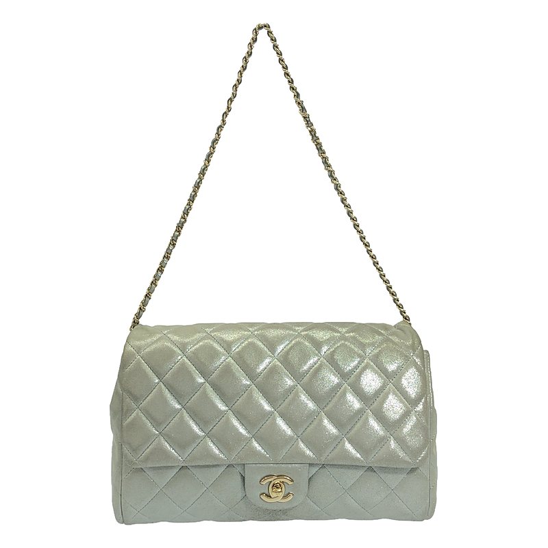 CHANEL / シャネル | マトラッセ メタリック レザー フラップ チェーン