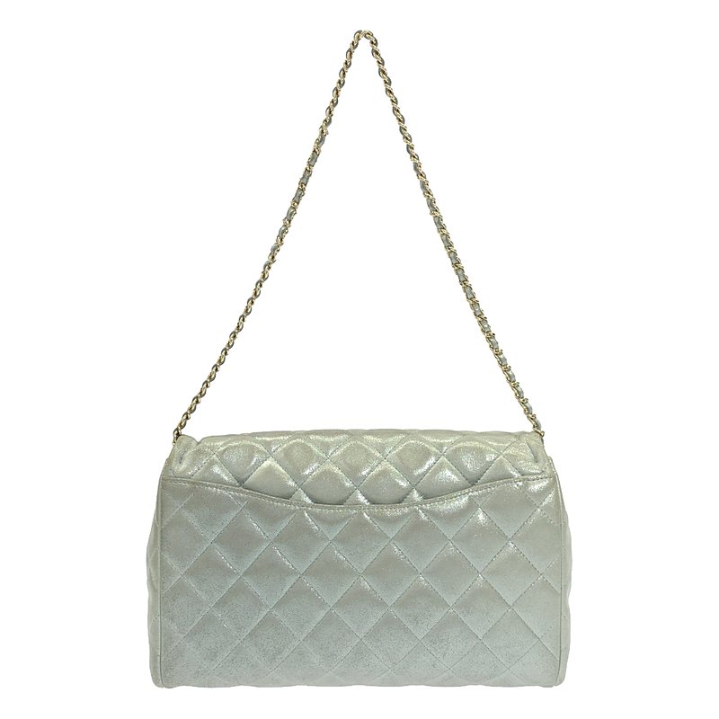 CHANEL / シャネル | マトラッセ メタリック レザー フラップ チェーン