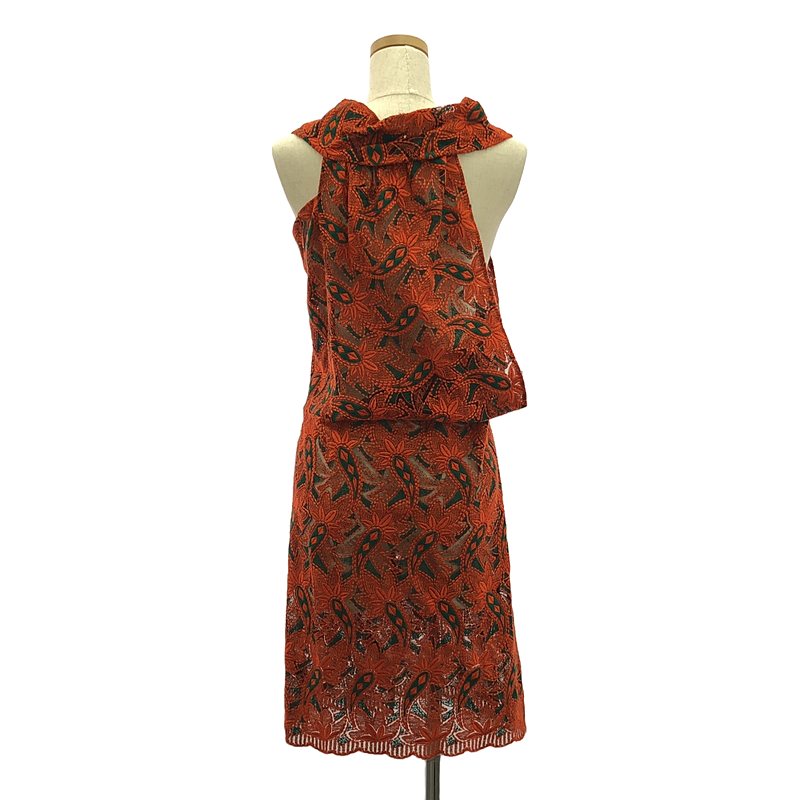 JUNYA WATANABE COMME des GARCONS / ジュンヤワタナベ | 2012SS | 変形 アシンメトリー エンブロイダリー ドレス ワンピース | XS | レディース
