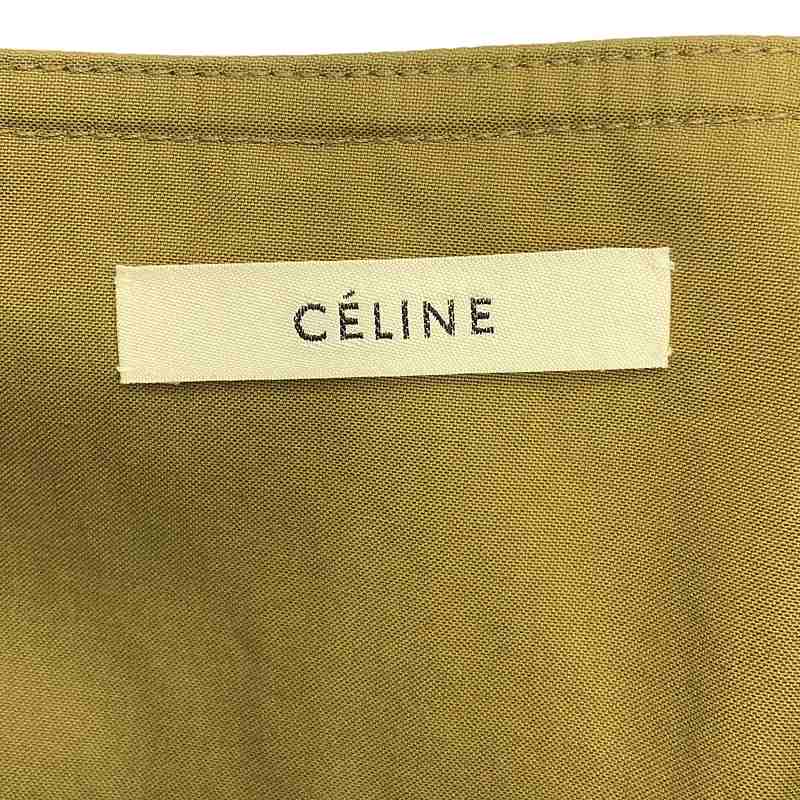 CELINE / セリーヌ | 2018AW | フィービー期 レザーベルテッド バックスリット ラップスカート / 総裏地 | 36 | レディース