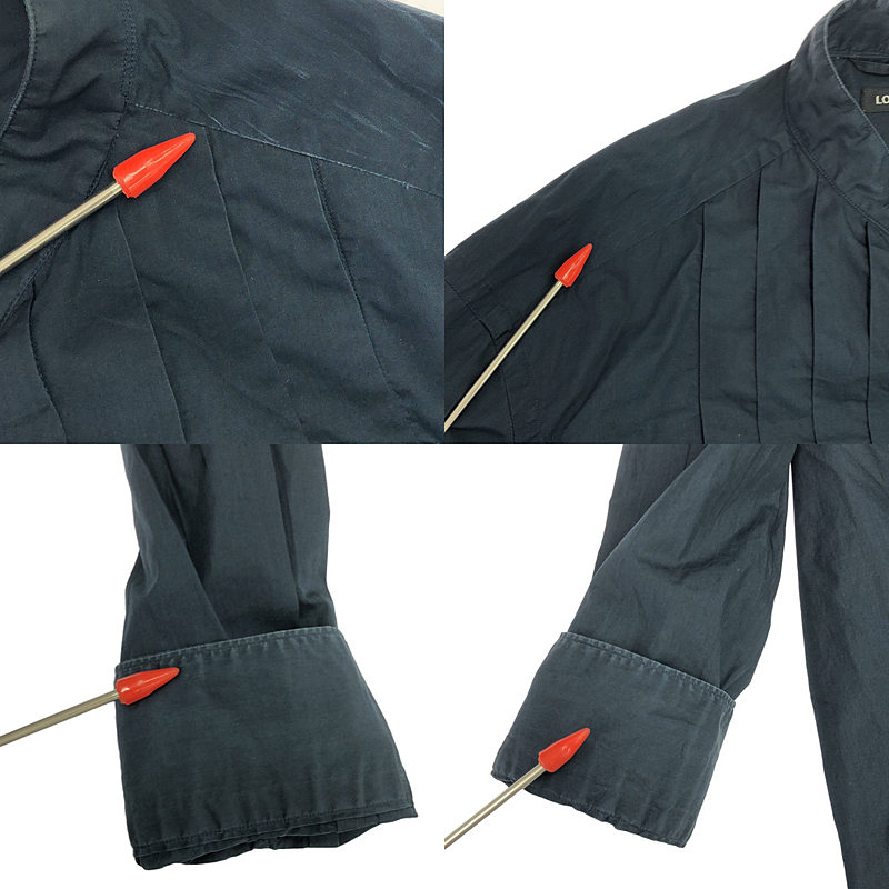 LOEFF / ロエフ | コットンポプリンプリーツロングシャツ | 1 | レディース