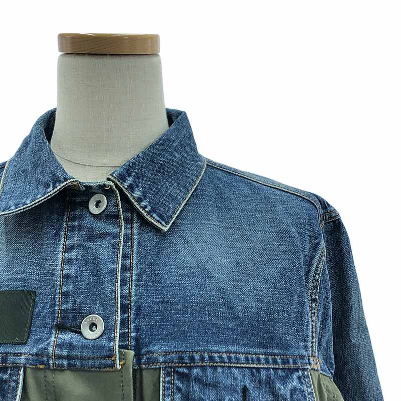 sacai / サカイ | Denim × Mods Coat デニムドッキング モッズコート | 1 | レディース