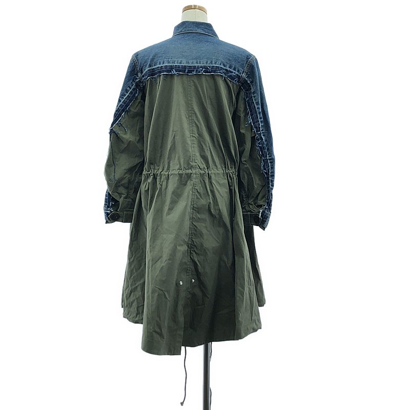 sacai / サカイ | Denim × Mods Coat デニムドッキング モッズコート | 1 | レディース
