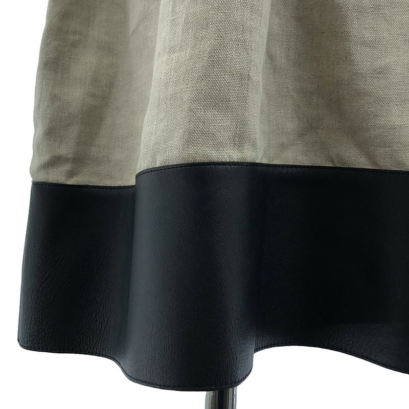 CELINE / セリーヌ | フィービー / レザー切替 ノースリーブワンピース | 36 | レディース