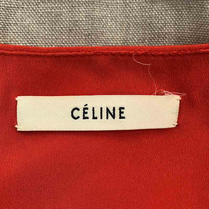 CELINE / セリーヌ | フィービー / レザー切替 ノースリーブワンピース | 36 | レディース