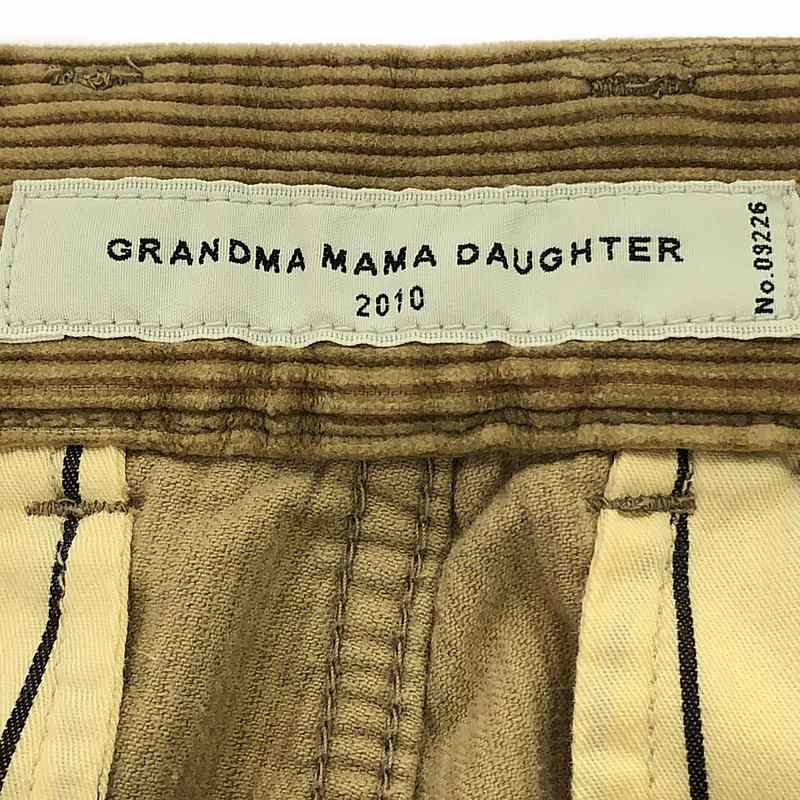 grandma MAMA daughter / グランマママドーター | 1タック コーデュロイ ワイドパンツ | 1 | レディース