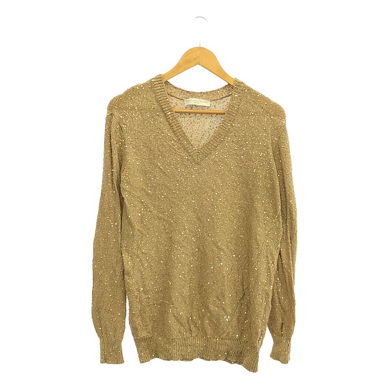 STELLA McCARTNEY / ステラマッカートニー | スパンコールVネックニット | 40 | レディース