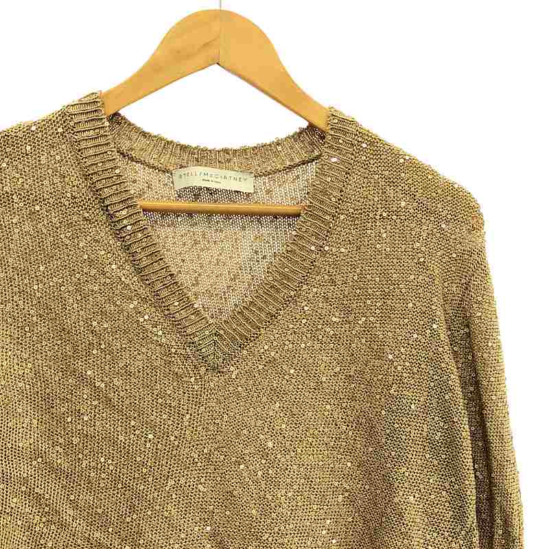 STELLA McCARTNEY / ステラマッカートニー | スパンコールVネックニット | 40 | レディース