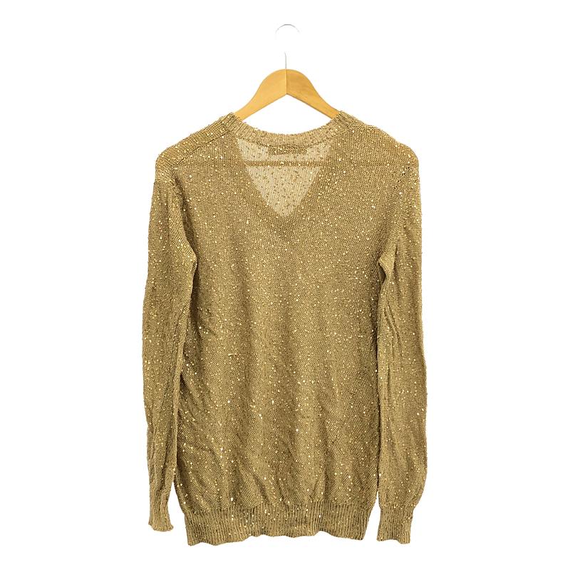 STELLA McCARTNEY / ステラマッカートニー | スパンコールVネックニット | 40 | レディース