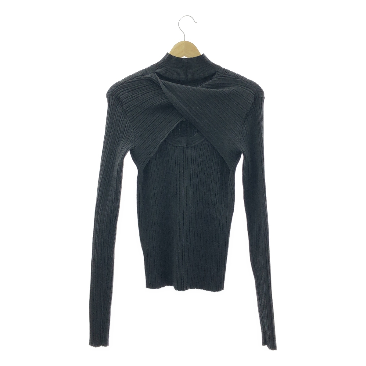 LE CIEL BLEU / ルシェルブルー | Rondom Rib Twist Knit / ランダム リブ ツイスト ウール ニット | 36 | レディース