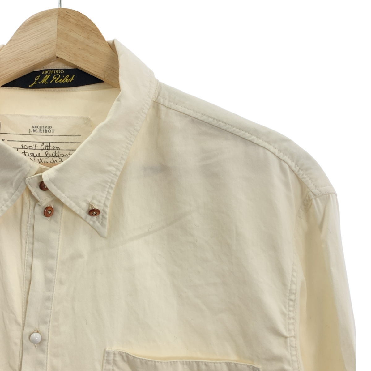 ARCHIVIO J.M.Ribot / アルキビオジェイエムリボット | 5H11/GR / cotton shirt / ボタンダウンシャツ | 46 | メンズ