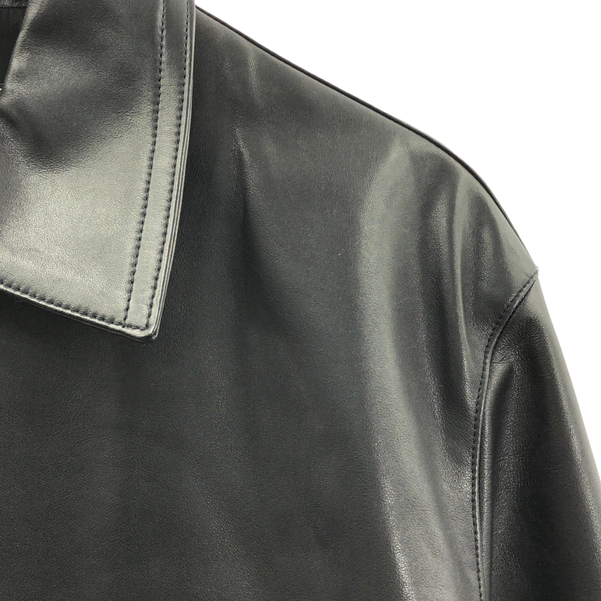 HERMES / エルメス | 2023AW | カーフスキン レザーブレード刺しゅう ジャケット | 50 | メンズ