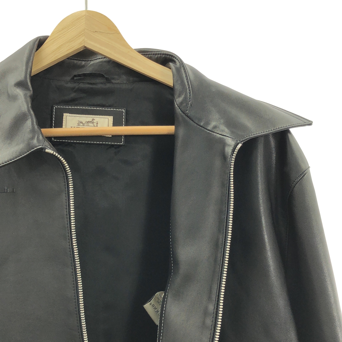 HERMES / エルメス | 2023AW | カーフスキン レザーブレード刺しゅう ジャケット | 50 | メンズ