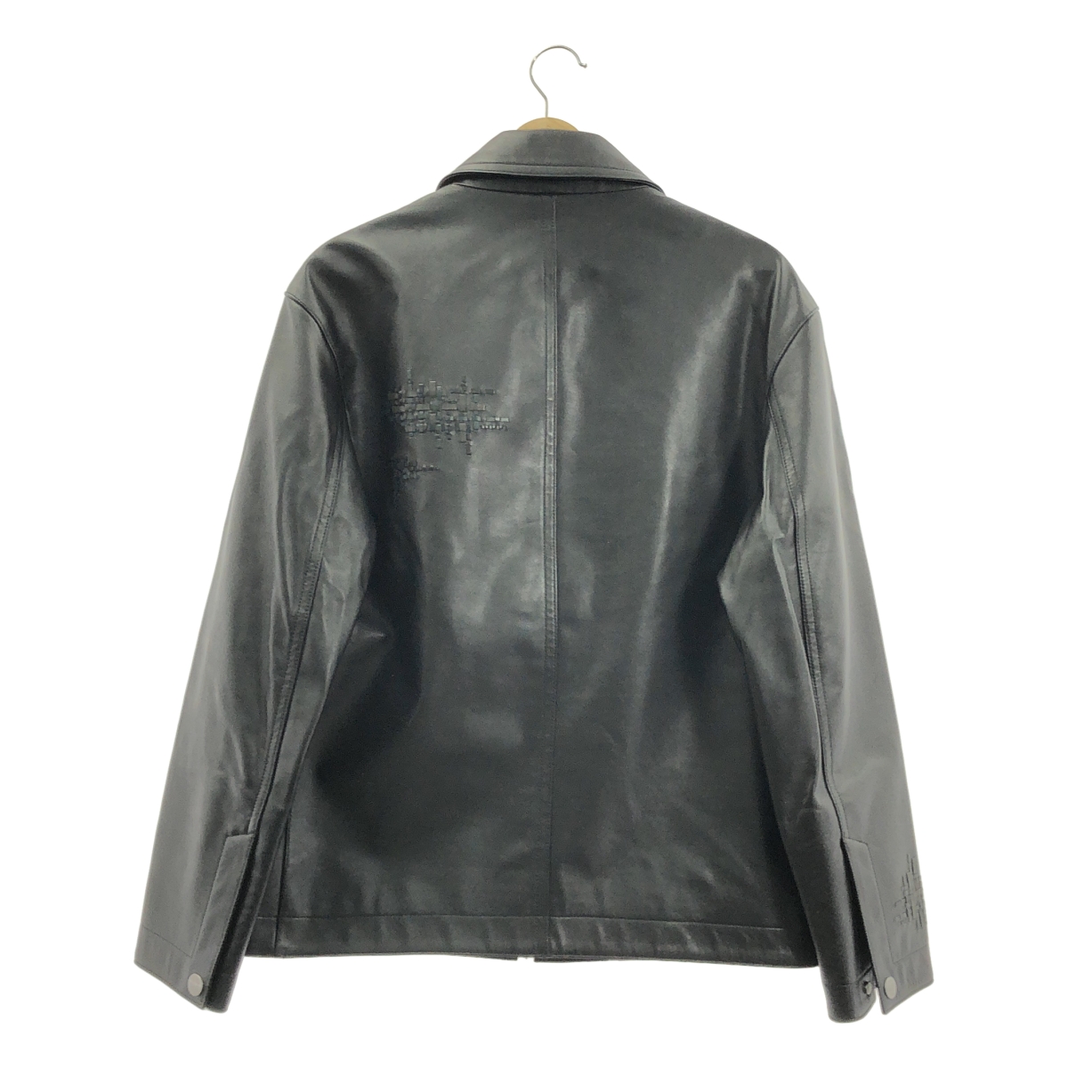 HERMES / エルメス | 2023AW | カーフスキン レザーブレード刺しゅう ジャケット | 50 | メンズ