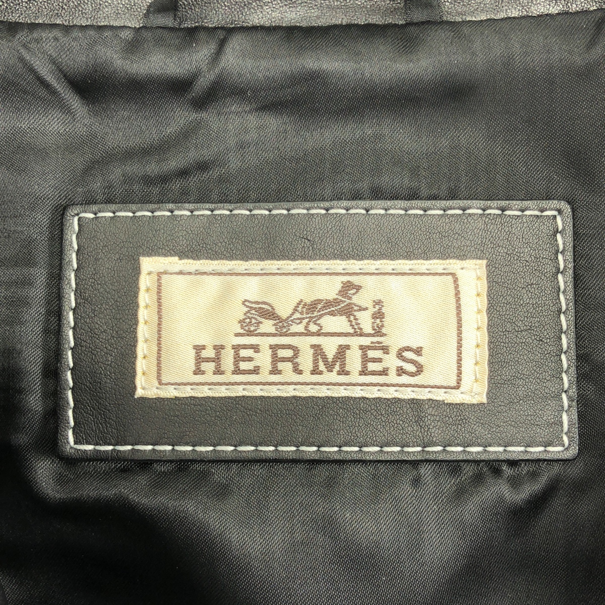 HERMES / エルメス | 2023AW | カーフスキン レザーブレード刺しゅう ジャケット | 50 | メンズ
