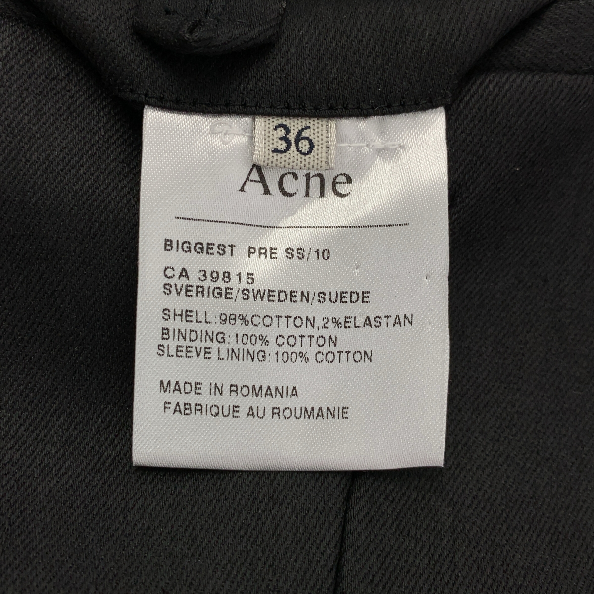 Acne / アクネ | ノーカラー ジャケット | 36 | レディース