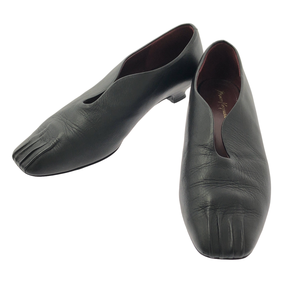Mame Kurogouchi / マメクロゴウチ | Curved Line Low Heel Slipon / レザー ヒール スリッポン シューズ | 23 1/2 | レディース