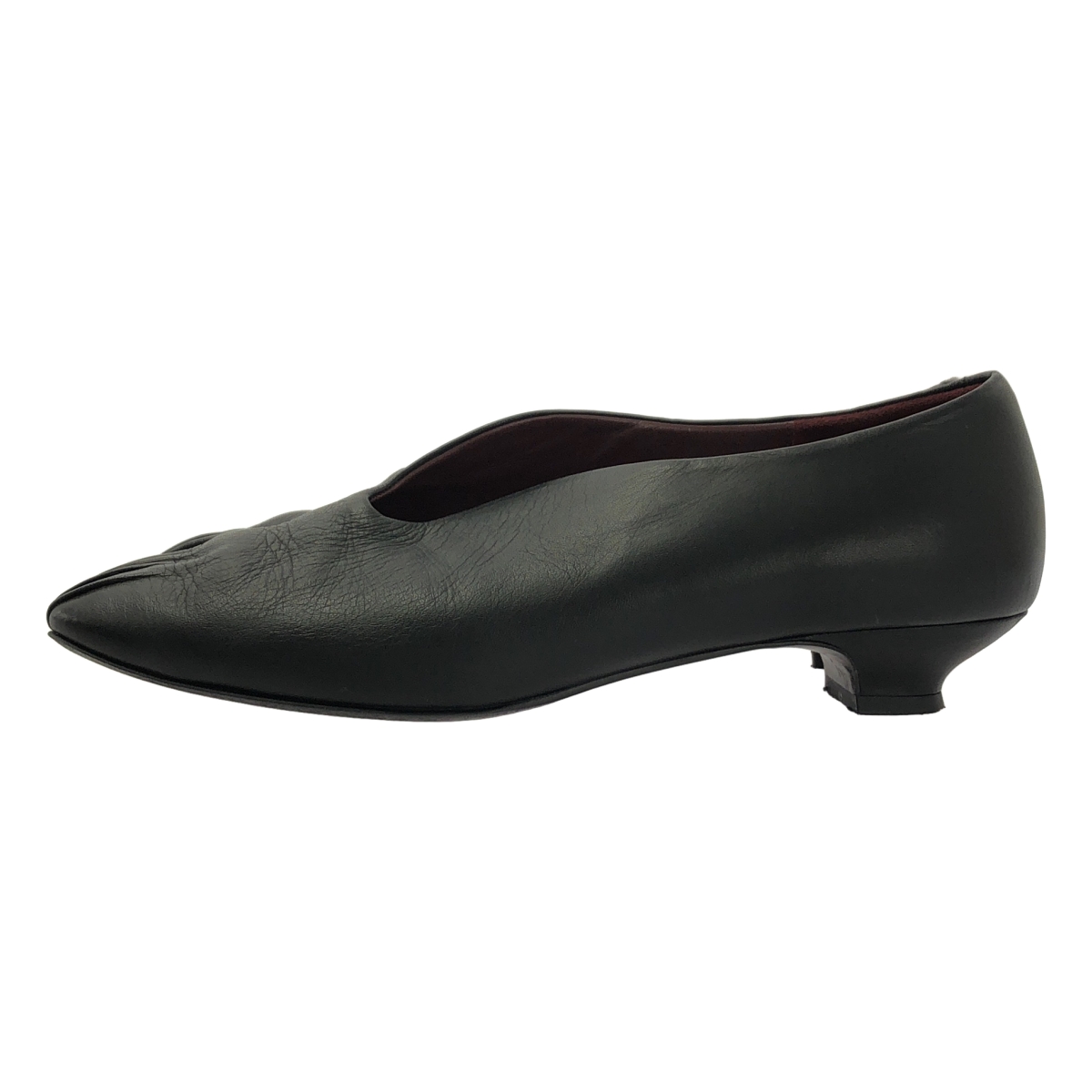 Mame Kurogouchi / マメクロゴウチ | Curved Line Low Heel Slipon / レザー ヒール スリッポン シューズ | 23 1/2 | レディース