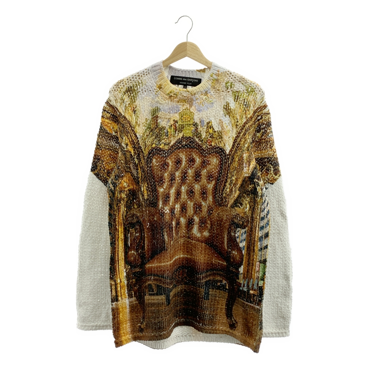 COMME des GARCONS HOMME PLUS / コムデギャルソンオムプリュス | 2024SS | ポリエステル グラフィック 転写プリント ニット | S | メンズ