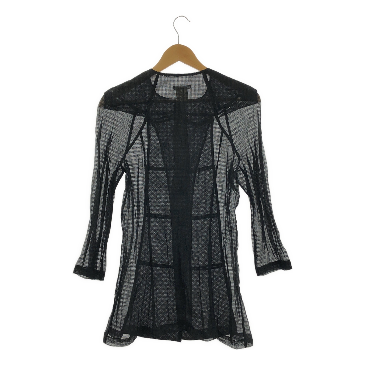 ISSEY MIYAKE / イッセイミヤケ | KZELLE / チェック シアー チャイナ シャツ | M | レディース
