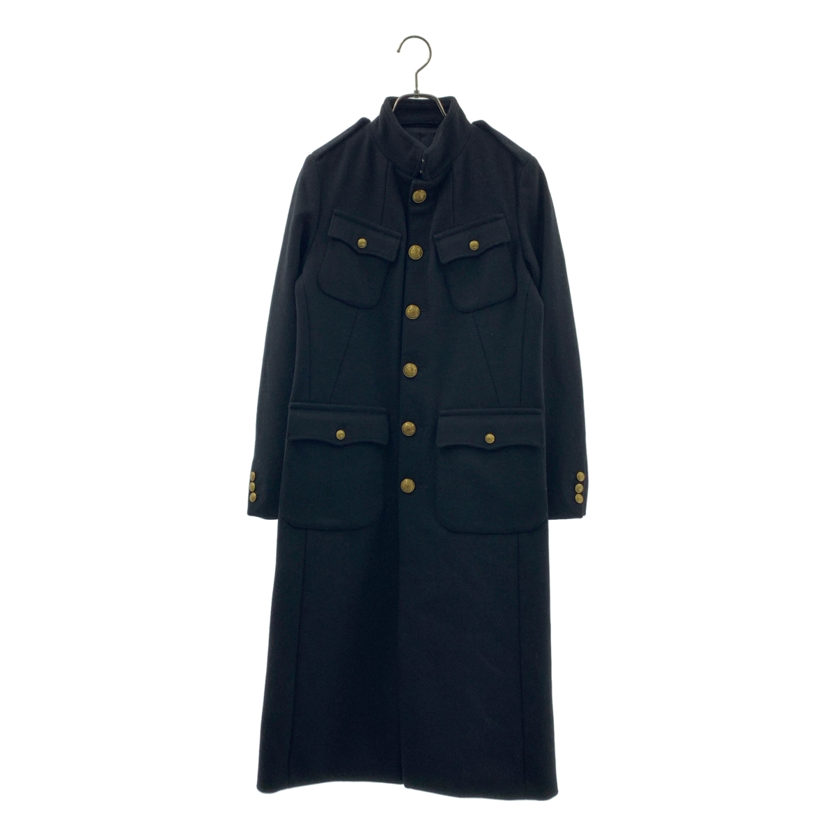 green / グリーン | ウール 金ボタン スタンドカラー ロングコート | 1 | レディース