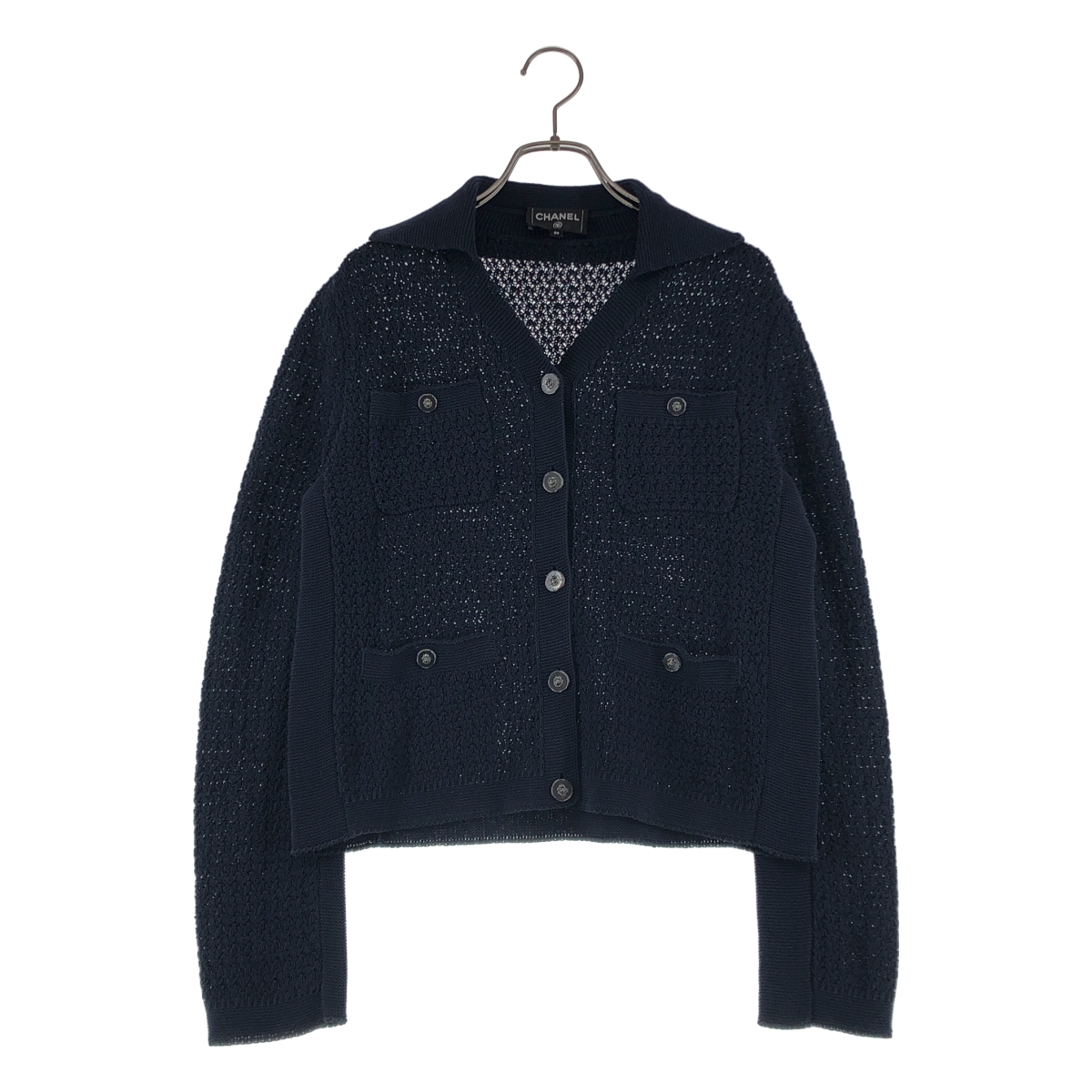 chanel シャネル　カーディガン　ジャケット　ニット　ココマーク　ネイビー 美品】 CHANEL / シャネル | ロゴボタン ニット カーディガン