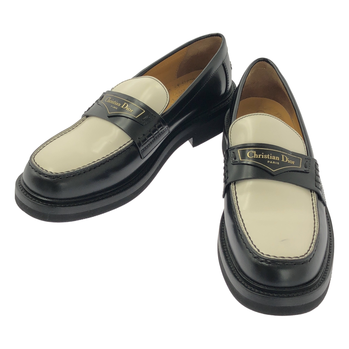 Christian Dior / クリスチャンディオール | Dior Boy ディオールボーイ バイカラー レザーローファー | 37 1/2 | レディース