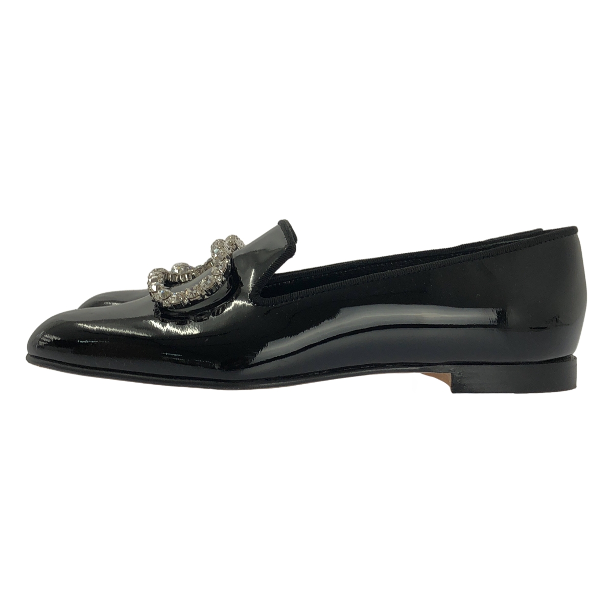 MANOLO BLAHNIK / マノロブラニク | PILA / パテントレザー ビジュー フラット シューズ | 35.5 | レディース