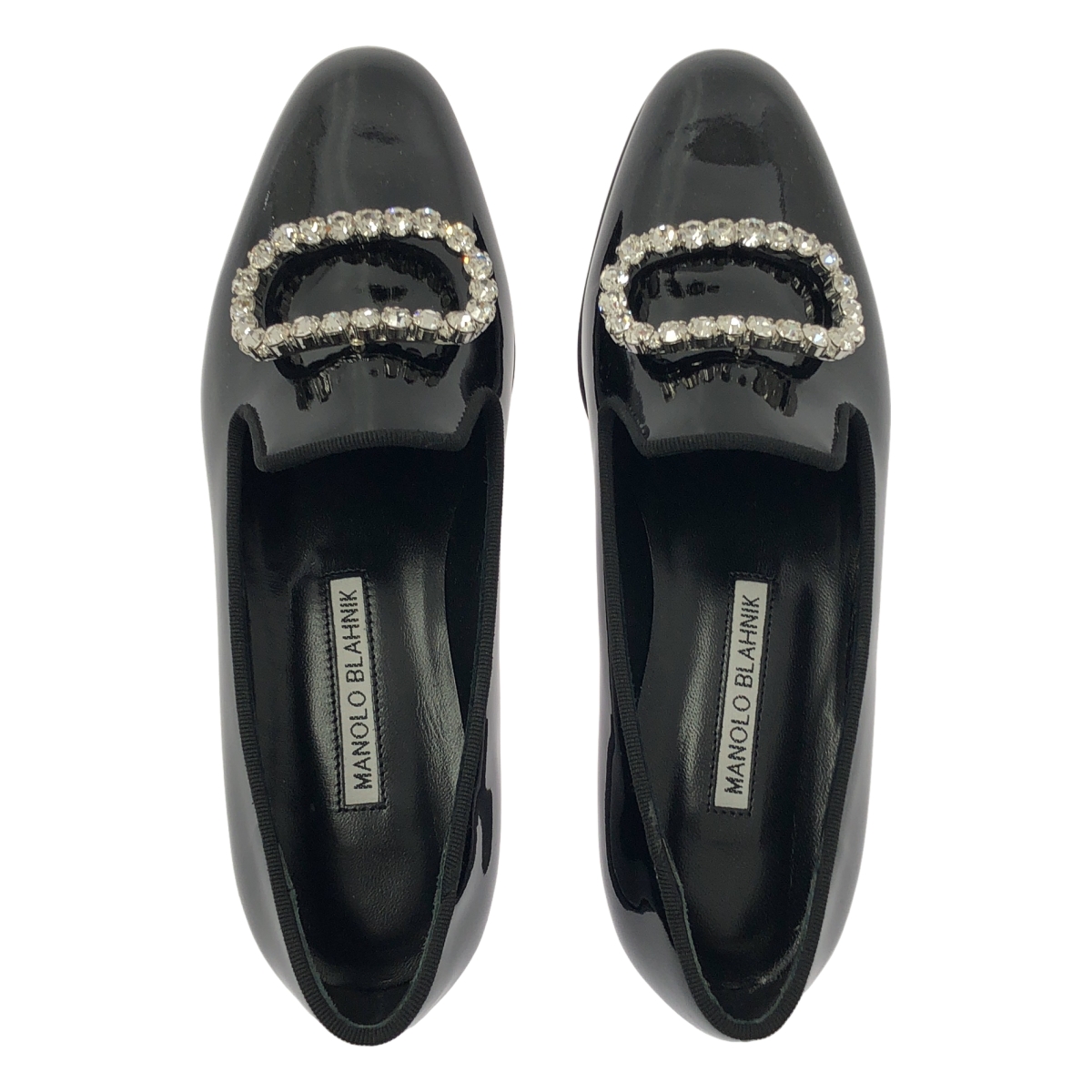 MANOLO BLAHNIK / マノロブラニク | PILA / パテントレザー ビジュー フラット シューズ | 35.5 | レディース