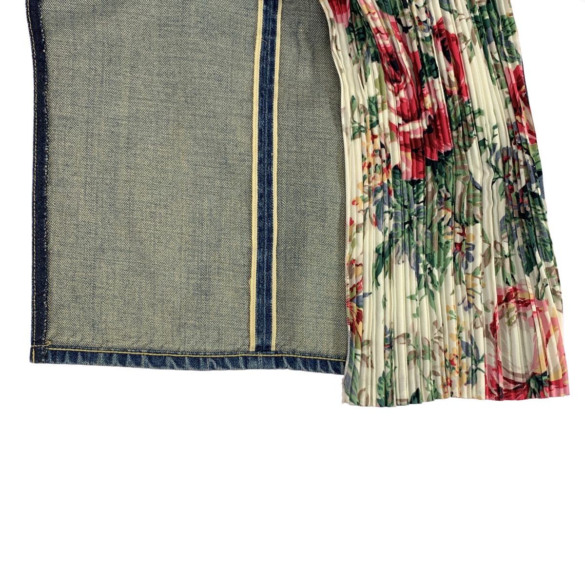JUNYA WATANABE / ジュンヤワタナベ | 2024AW | × Levi's ダメージ加工 再構築 フラワー プリーツ パンツ | S | レディース