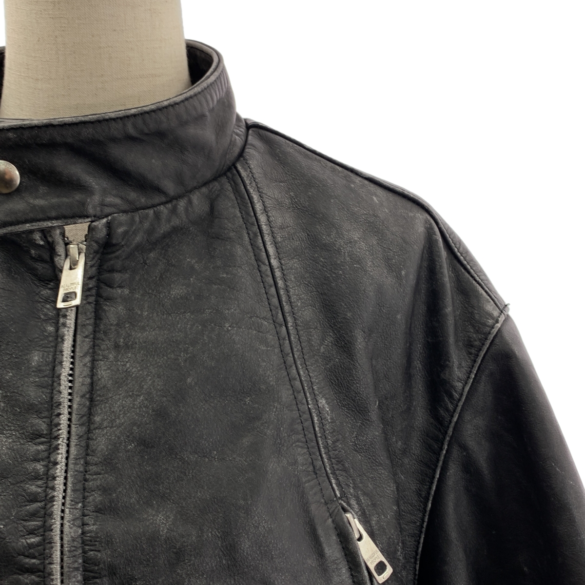 beautiful people / ビューティフルピープル | double-end stone wash leather jacket レザー ダブル ジャケット | 36 | レディース