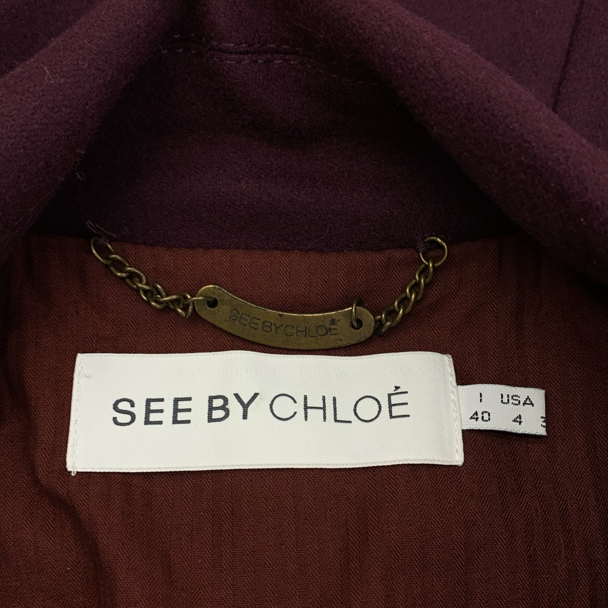 SEE BY CHLOE / シーバイクロエ | ウール ケープ ロングコート | 40 | レディース