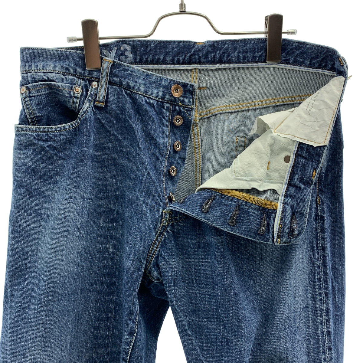 visvim / ビズビム | SOCIAL SCULPTURE 11 DRY-3 / レザーパッチ セルビッチ デニムパンツ |