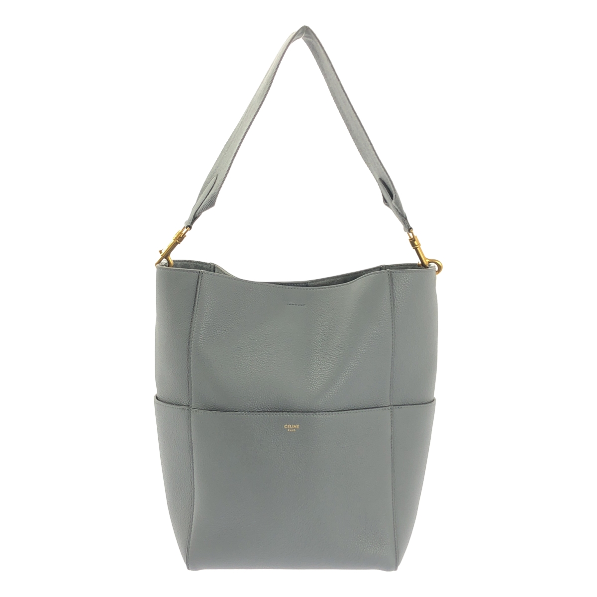 CELINE / セリーヌ | サングル バケット ミディアム レザー ショルダーバッグ |