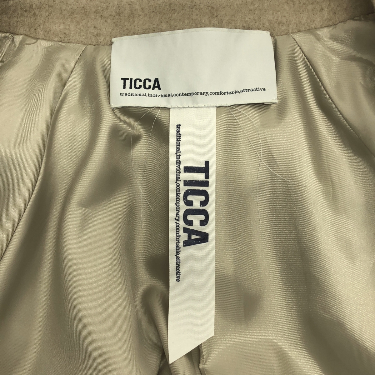 TICCA / ティッカ | ウール オーバーシルエット ロゴボタン ハーフコート / 総裏地 | F | レディース