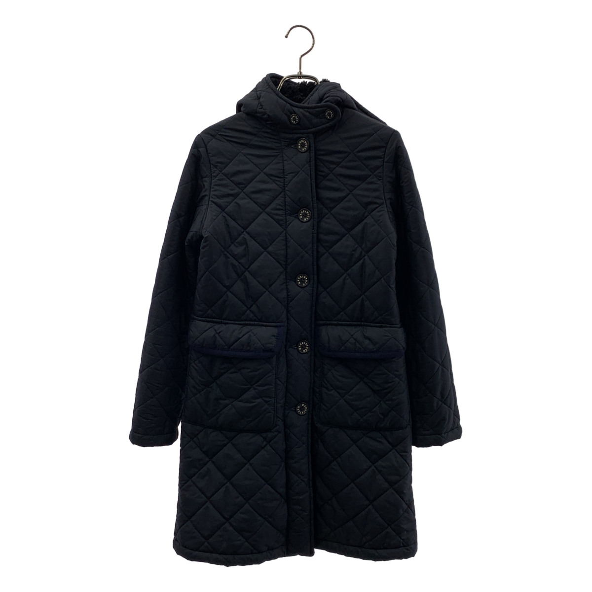 MACKINTOSH / マッキントッシュ | キルティング ロゴボタン ロングコート / ファー総裏地 | 34 | レディース
