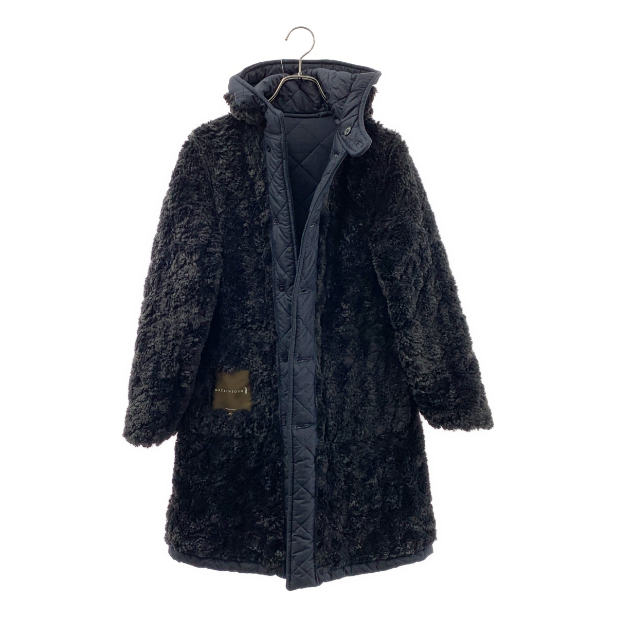 MACKINTOSH / マッキントッシュ | キルティング ロゴボタン ロングコート / ファー総裏地 | 34 | レディース
