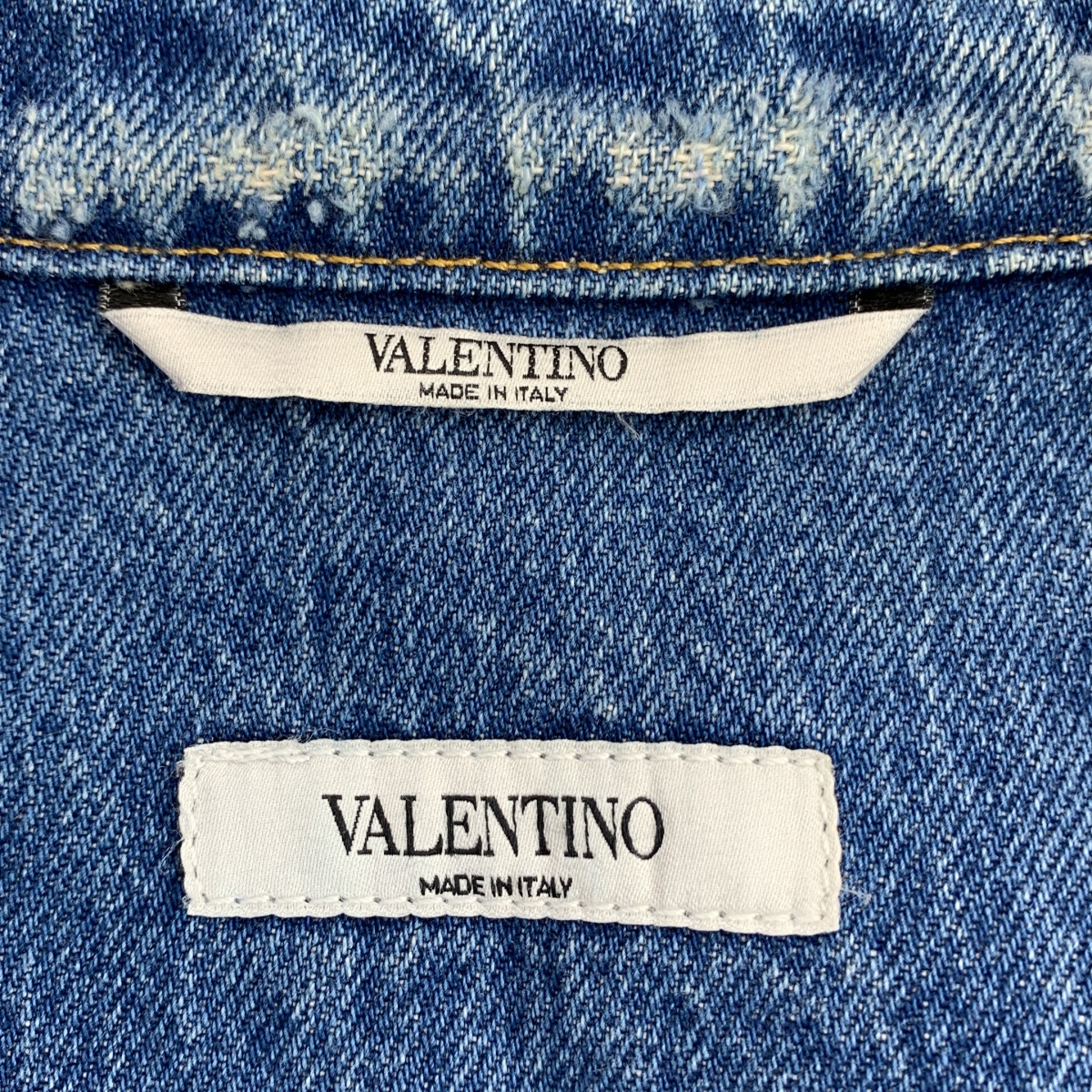 VALENTINO / ヴァレンティノ | ヴィンテージ加工 パッチワーク デニムシャツ ジャケット | 48 | メンズ