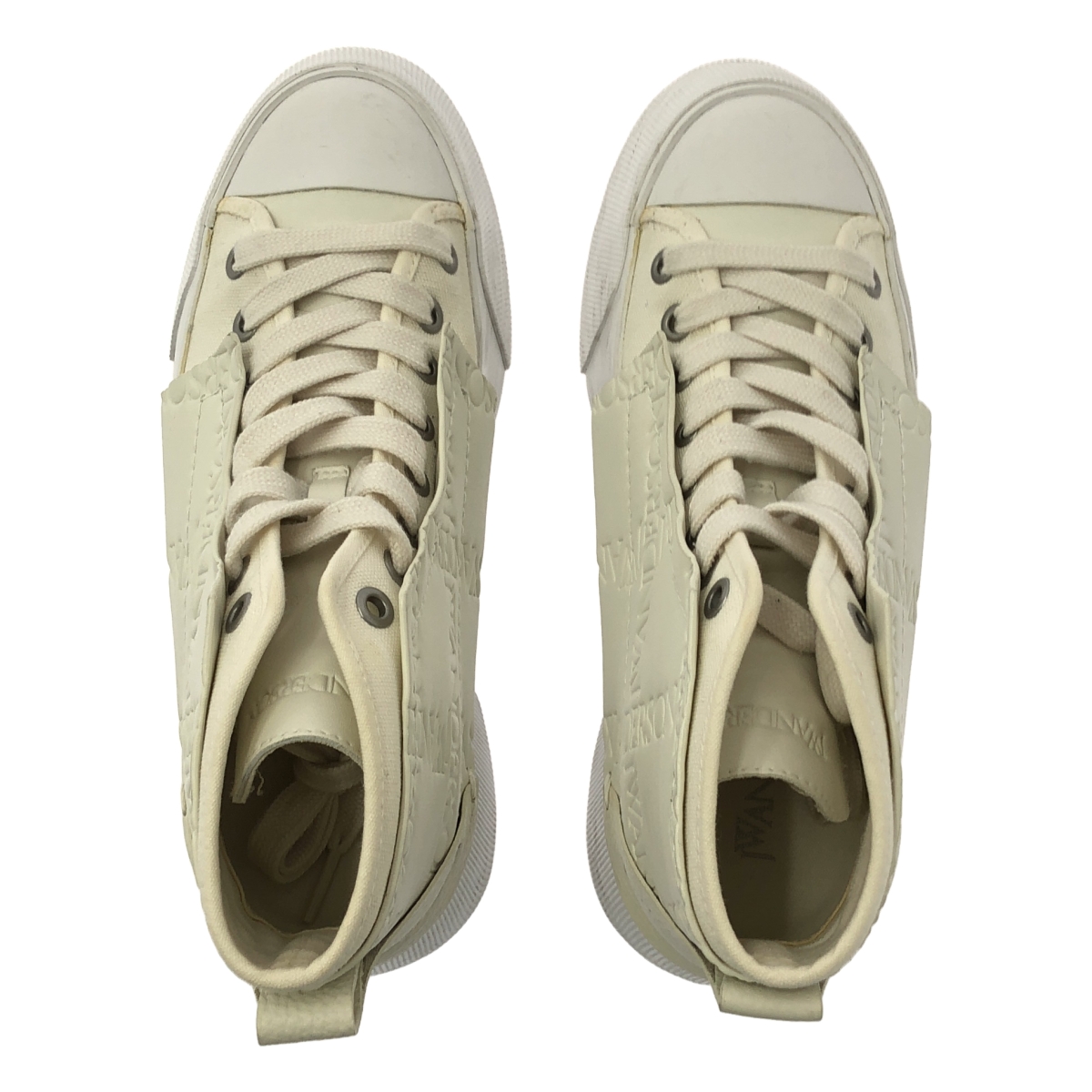 JW Anderson / ジェイダブルアンダーソン | EMBOSSED LOGO LEATHER SNEAKER ロゴエンボス レザー ハイカット スニーカー | 38 | レディース