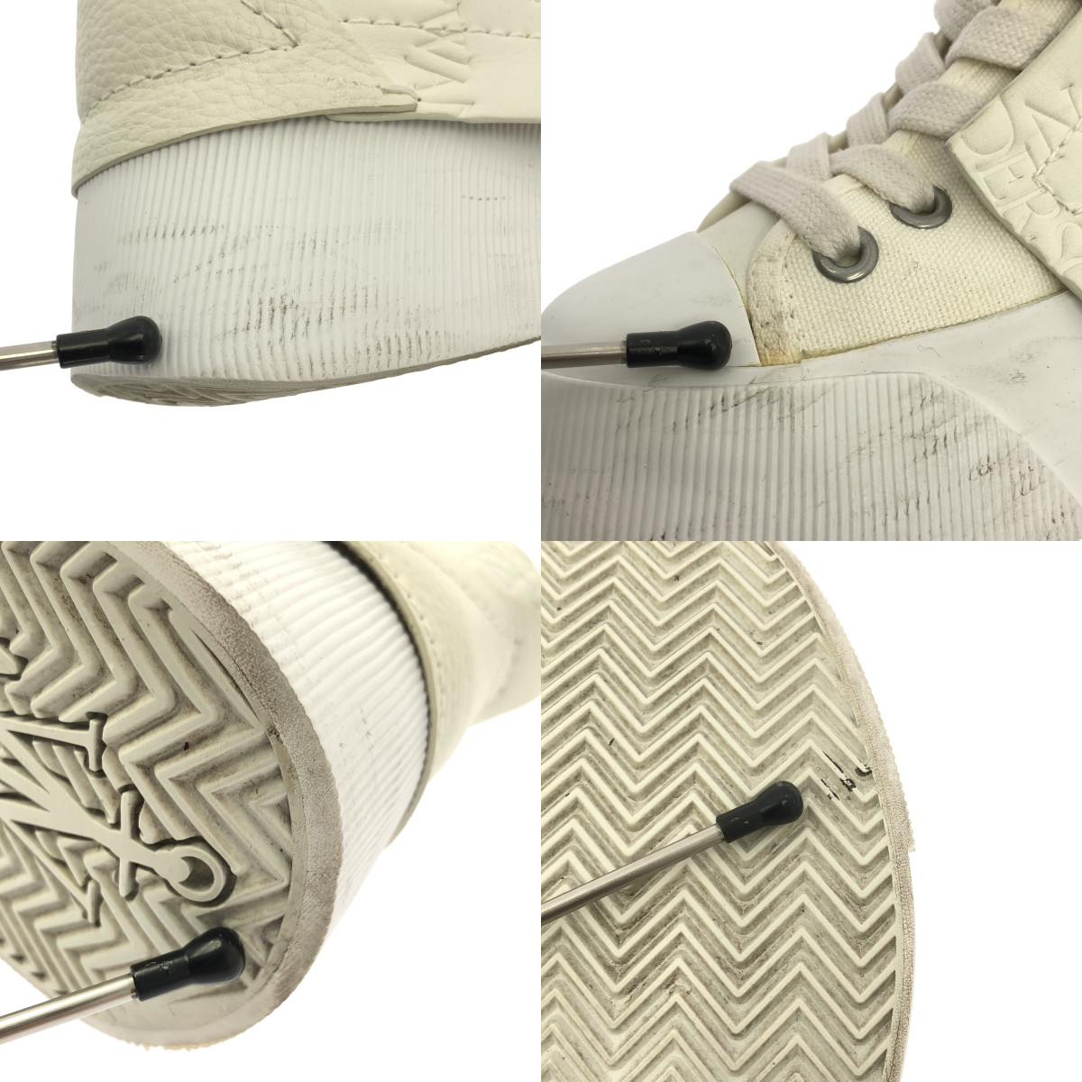 JW Anderson / ジェイダブルアンダーソン | EMBOSSED LOGO LEATHER SNEAKER ロゴエンボス レザー ハイカット スニーカー | 38 | レディース
