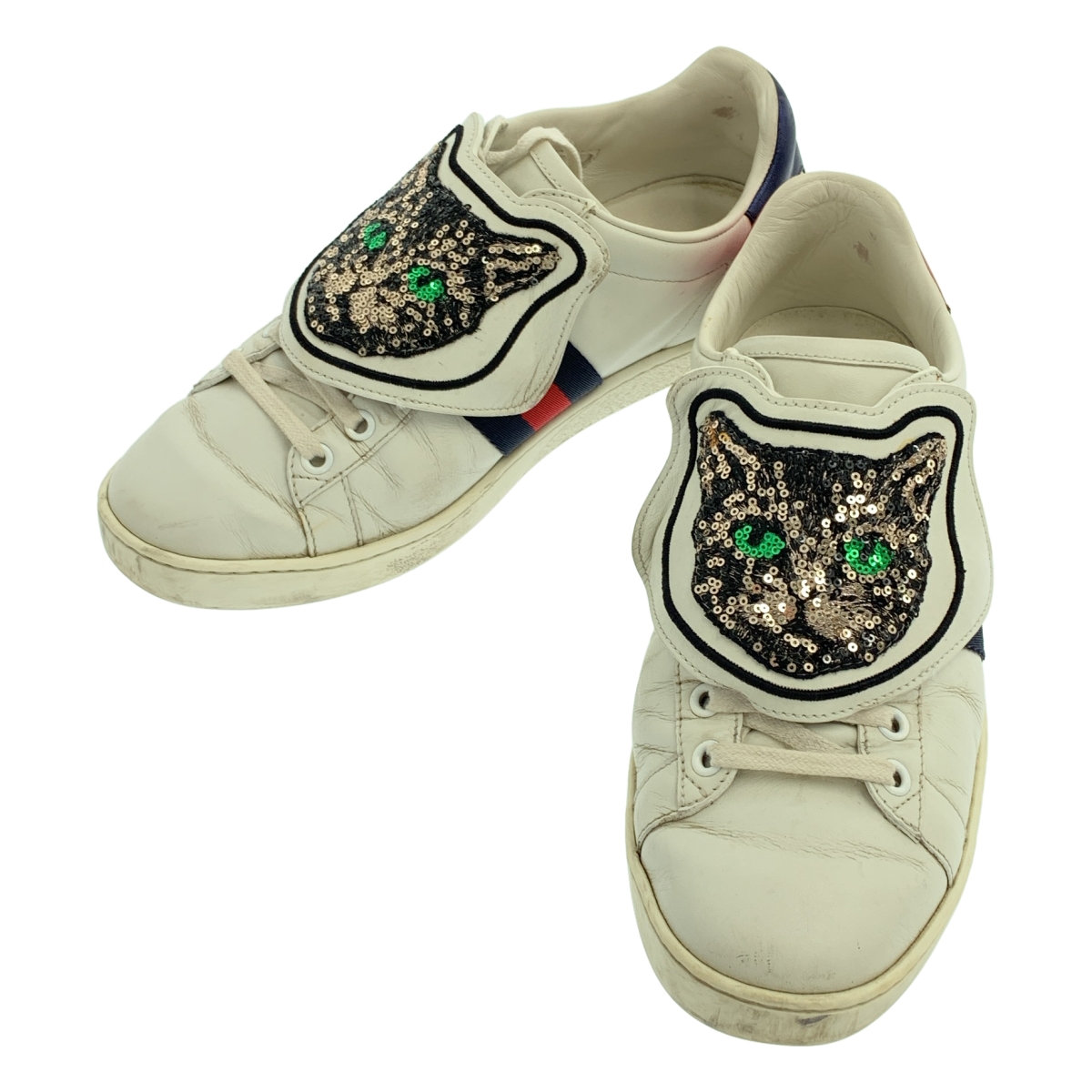 GUCCI / グッチ | ACE エース キャットパッチ レザースニーカー | 37 1/2 | レディース