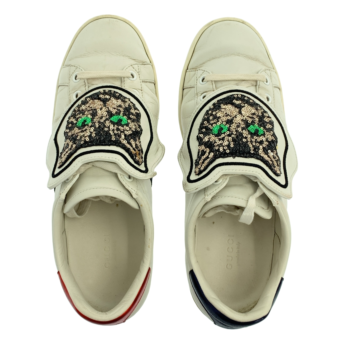 GUCCI / グッチ | ACE エース キャットパッチ レザースニーカー | 37 1/2 | レディース
