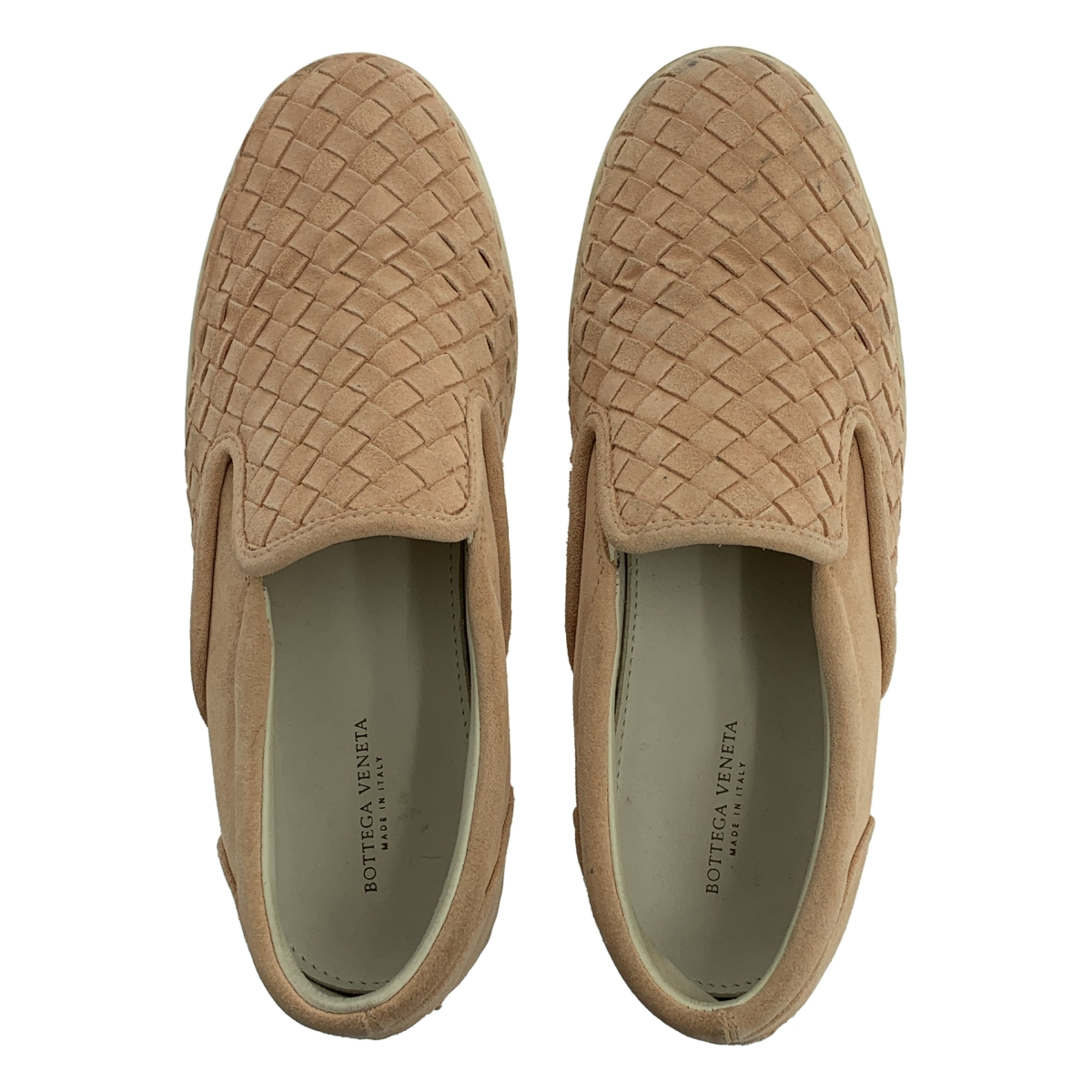 BOTTEGA VENETA / ボッテガヴェネタ | レザー スエード イントレチャート スニーカー | 37 1/2 | レディース