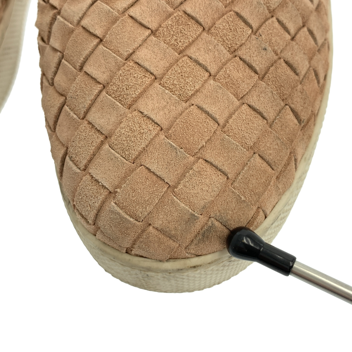 BOTTEGA VENETA / ボッテガヴェネタ | レザー スエード イントレチャート スニーカー | 37 1/2 | レディース
