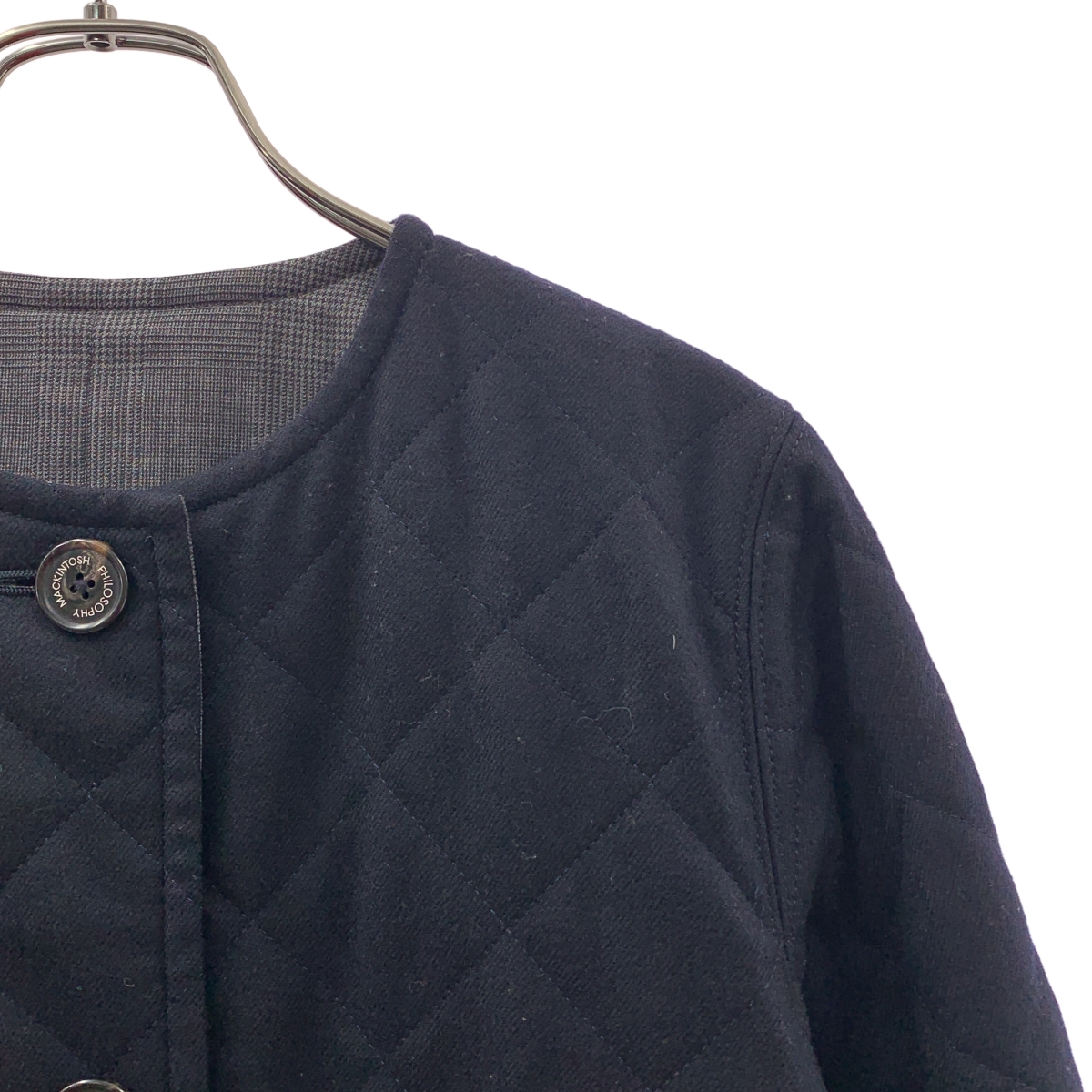 MACKINTOSH PHILOSOPHY / マッキントッシュフィロソフィー | ウール リバーシブル キルティング ノーカラーコート | 38 | レディース